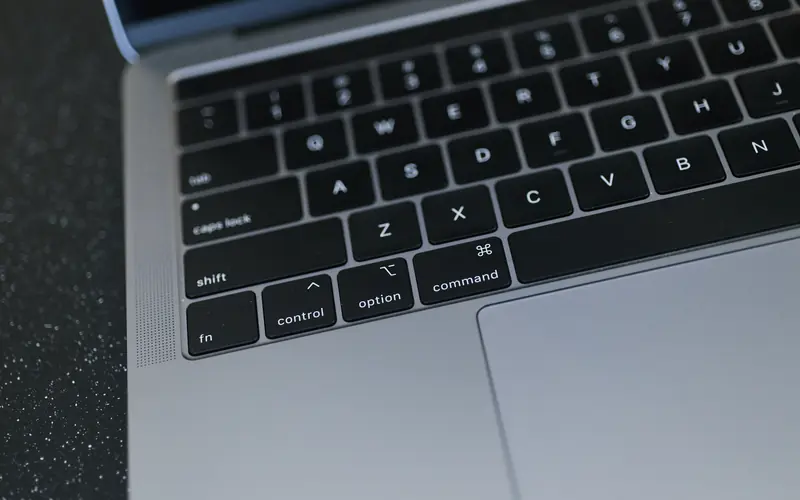 Close-up of a laptop keyboard